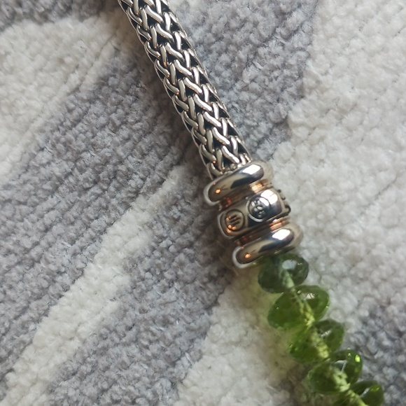 John Hardy Classic Chain Woven Bracelet, Green Gemstones, Size M, New With Tags - Picture 5 of 6